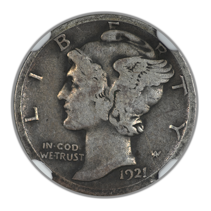 1921-D Mercury Dime 10C NGC VG8