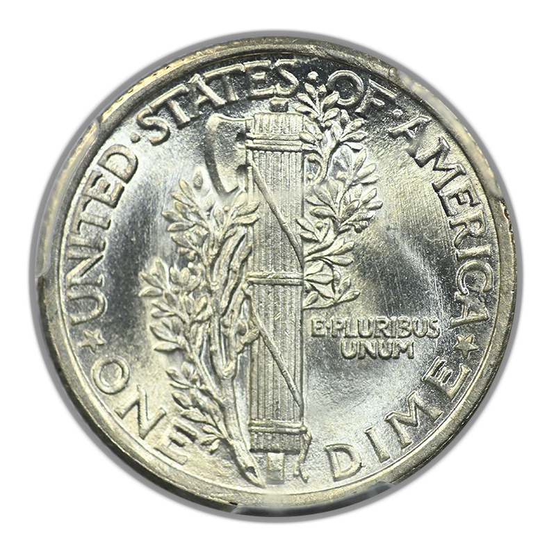 1916 Mercury Dime 10C PCGS MS62FB - Full Bands