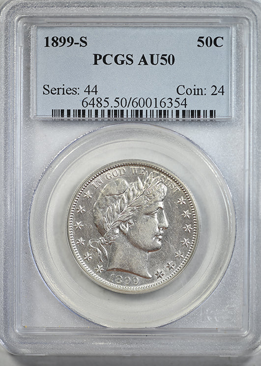 1899-S Barber Half Dollar 50C PCGS AU50