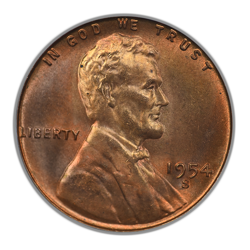 1954-S Lincoln Wheat Cent 1C PCGS MS66RD
