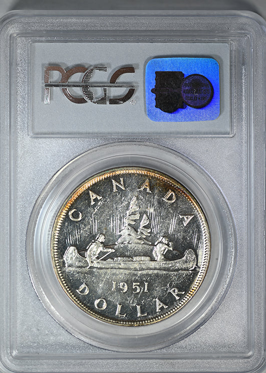 1951 Canada Silver Dollar $1 PCGS AU58