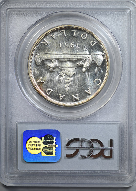 1953 Canada Silver Dollar $1 PCGS MS62 with Strap