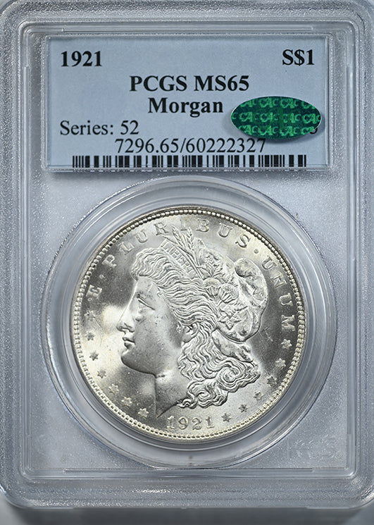 1921 Morgan Dollar $1 PGCS MS65 CAC