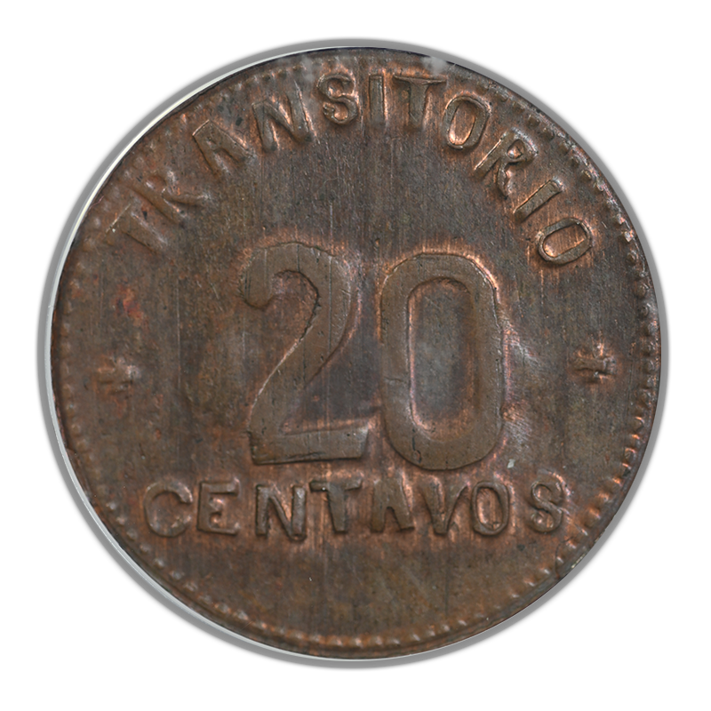 1915 Mexico-Puebla 20C Centavos ANACS AU50