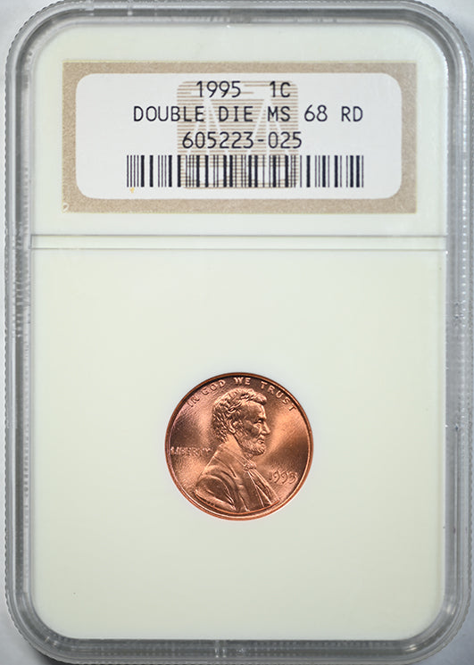 1995 Doubled Die Obverse Lincoln Memorial Cent 1C NGC MS68RD DDO