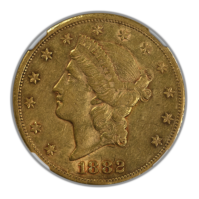 1882-CC Liberty Head Gold Double Eagle $20 NGC AU50 Obverse