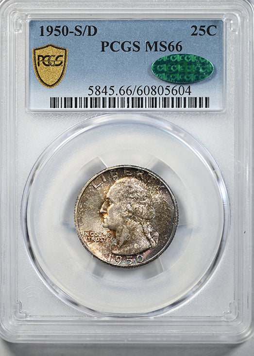 1950-S/D Washington Quarter 25C PCGS MS66 CAC