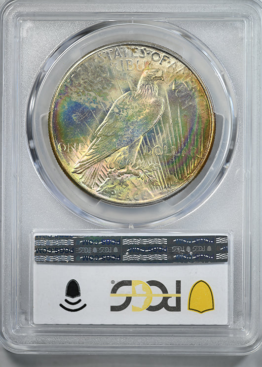 1923-S Peace Dollar $1 PCGS MS63 - RAINBOW TONED!