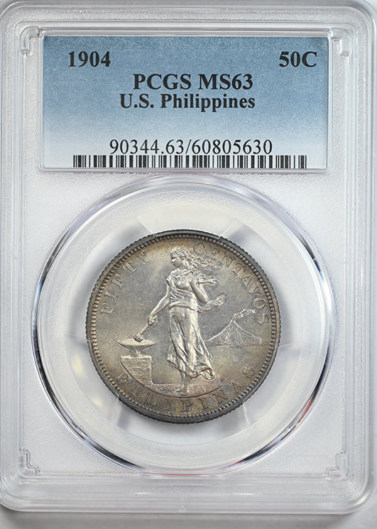 1904 U.S. Philippines 50C Centavos PCGS MS63