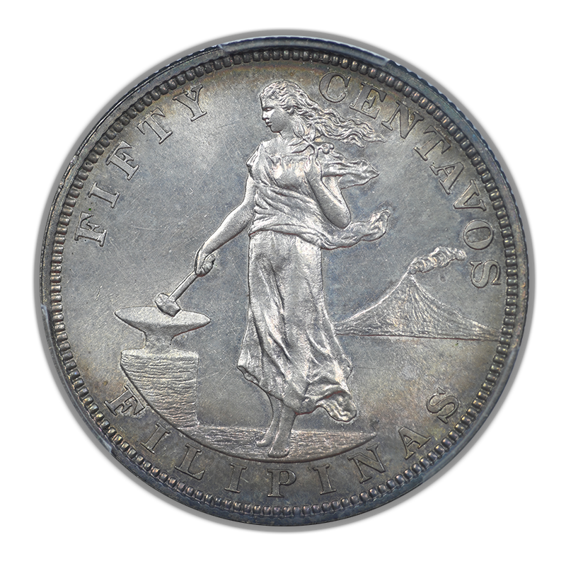 1904 U.S. Philippines 50C Centavos PCGS MS63
