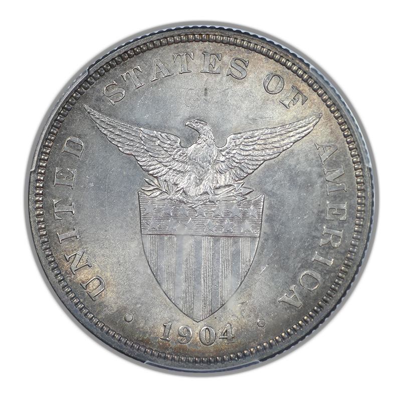 1904 U.S. Philippines 50C Centavos PCGS MS63