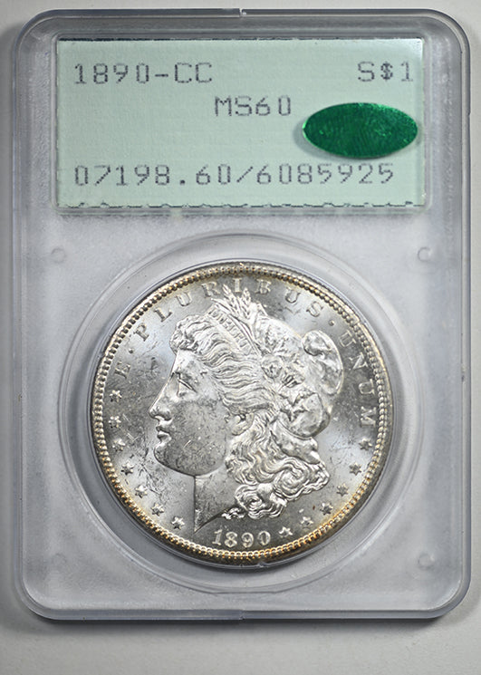 1890-CC Morgan Dollar $1 PCGS Rattler MS60 CAC