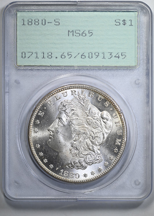 1880-S Morgan Dollar $1 PCGS Rattler MS65