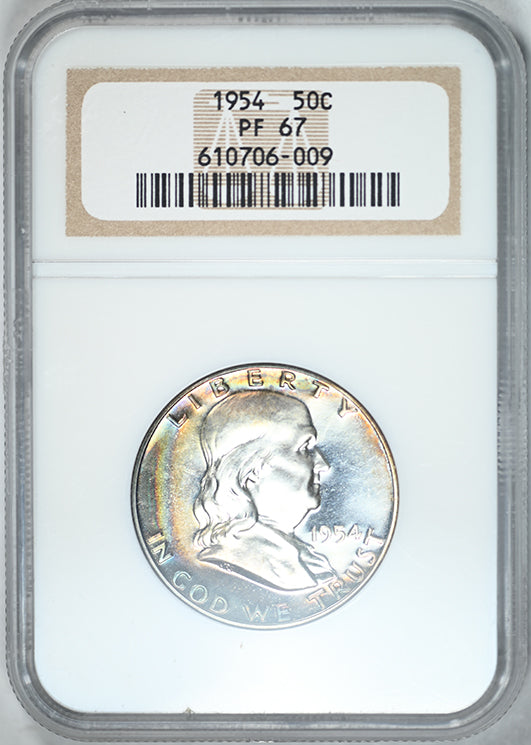 1954 Proof Franklin Half Dollar 50C NGC PF67 - TONED!
