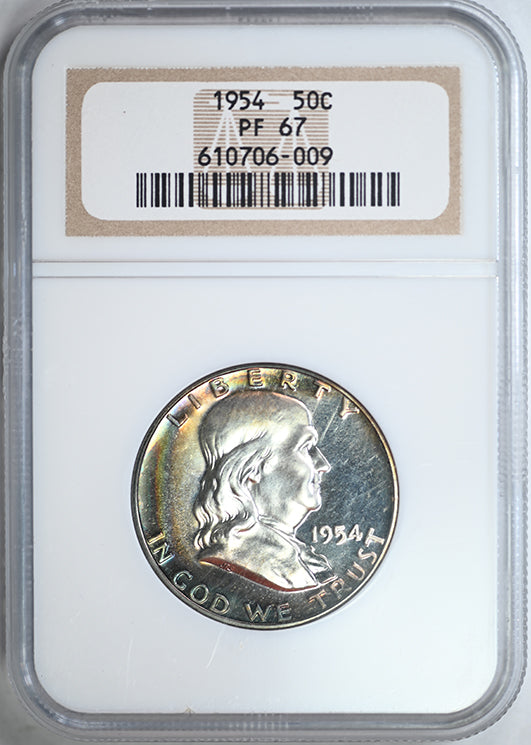 1954 Proof Franklin Half Dollar 50C NGC PF67 - TONED!