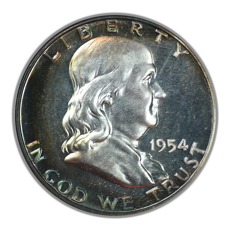 1954 Proof Franklin Half Dollar 50C NGC PF67 - TONED!