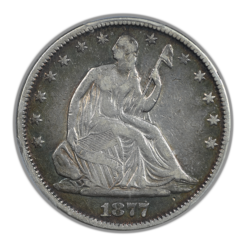 1877 Liberty Seated Half Dollar 50C PCGS F15 - TONED!