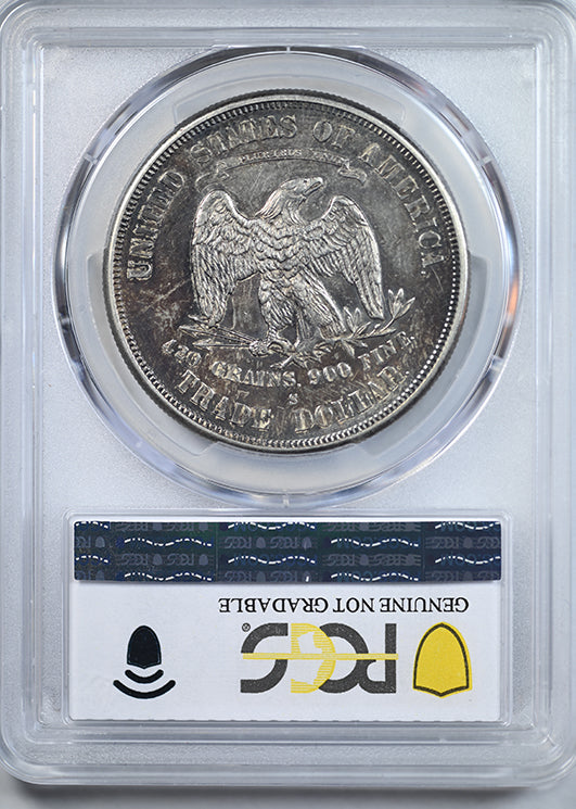 1875-S Trade Dollar T$1 PCGS Genuine AU Detail - Engraved