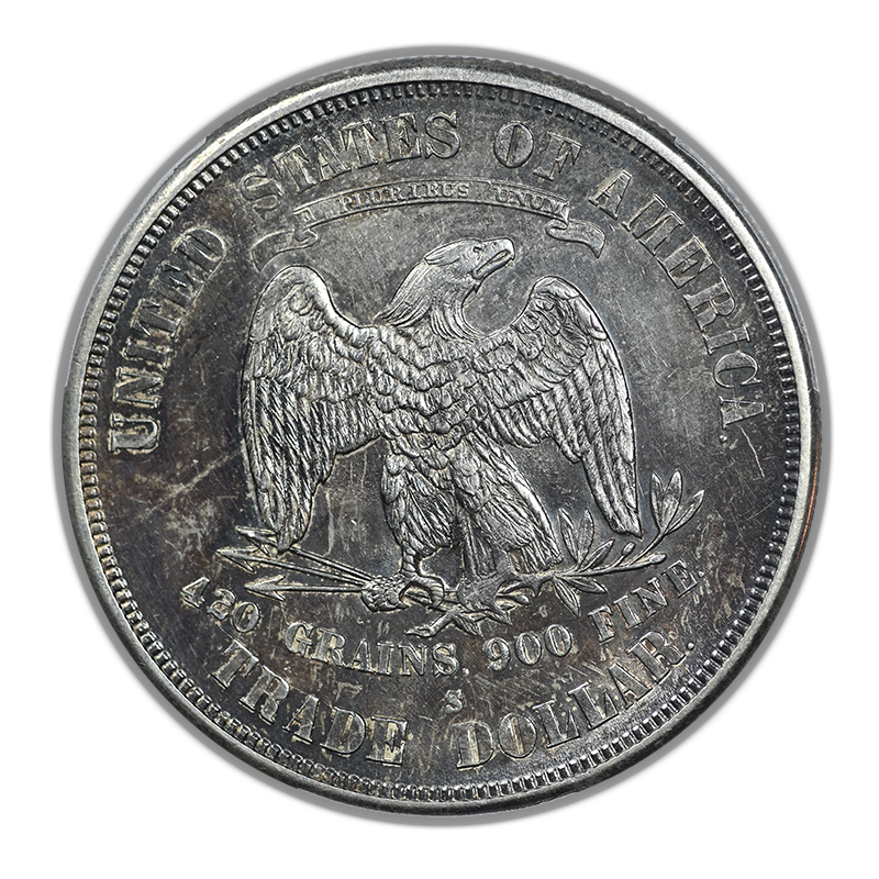 1875-S Trade Dollar T$1 PCGS Genuine AU Detail - Engraved