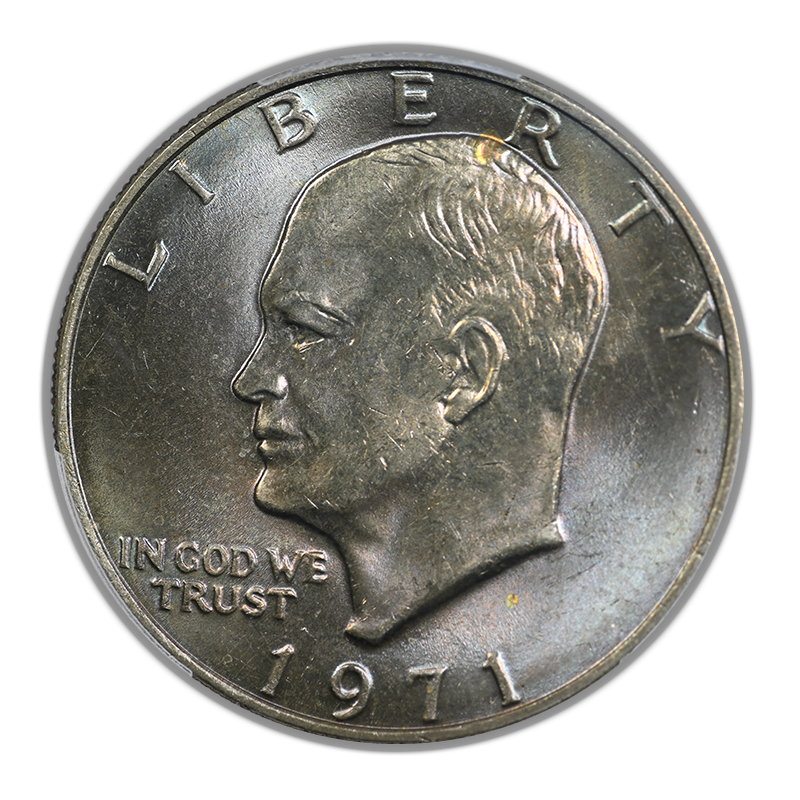1971 Clad Eisenhower Ike Dollar $1 PCGS MS65 - TONED!