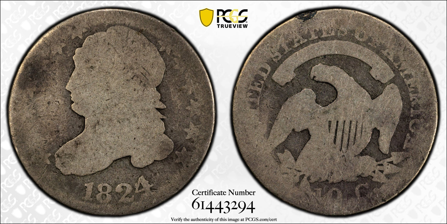 1824/2 Capped Bust Dime 10C PCGS FR02 - Lowball