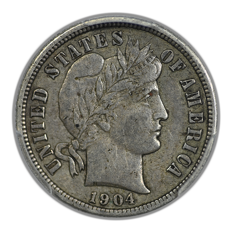 1904-S Barber Dime 10C PCGS XF45 CAC