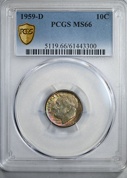 1959-D Roosevelt Dime 10C PCGS MS66 - TONED!