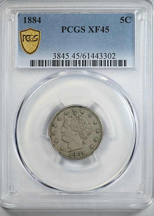 1884 Liberty V-Nickel 5C PCGS XF45
