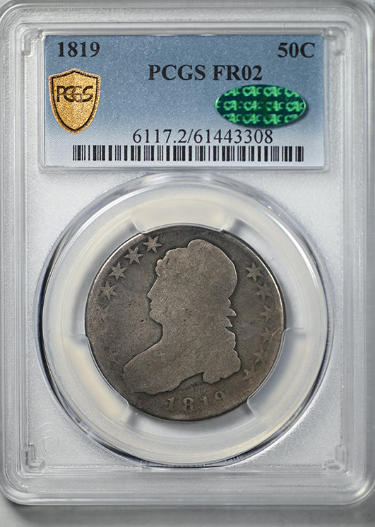 1819 Capped Bust Half Dollar 50C PCGS FR02 CAC - Lowball