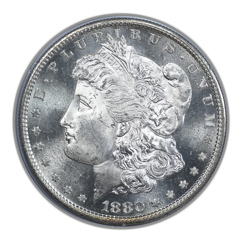 1880-S Morgan Dollar $1 PCGS Rattler MS63PL CAC - Prooflike