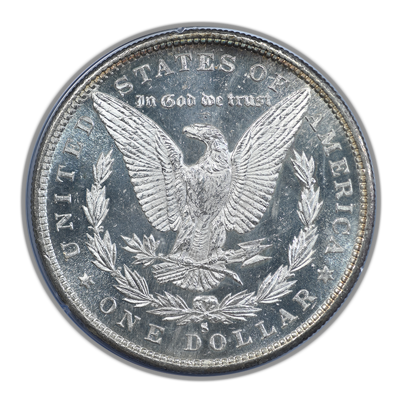 1880-S Morgan Dollar $1 PCGS Rattler MS63PL CAC - Prooflike