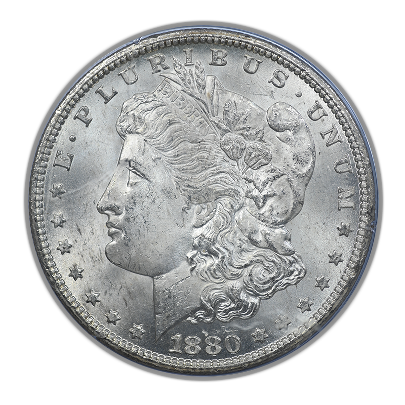 1880-CC Morgan Dollar $1 PCGS Rattler MS63 CAC