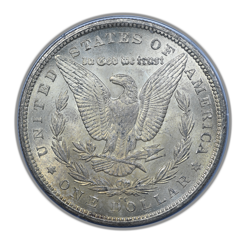 1880-CC Morgan Dollar $1 PCGS Rattler MS63 CAC
