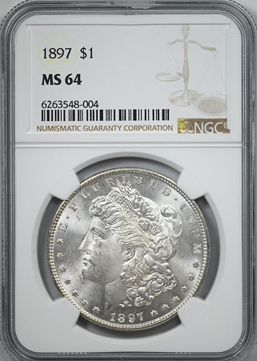 1897 Morgan Dollar $1 NGC MS64 - REVERSE TONED!