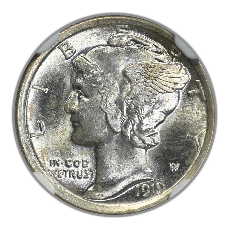 1919 Mercury Dime 10C NGC MS64