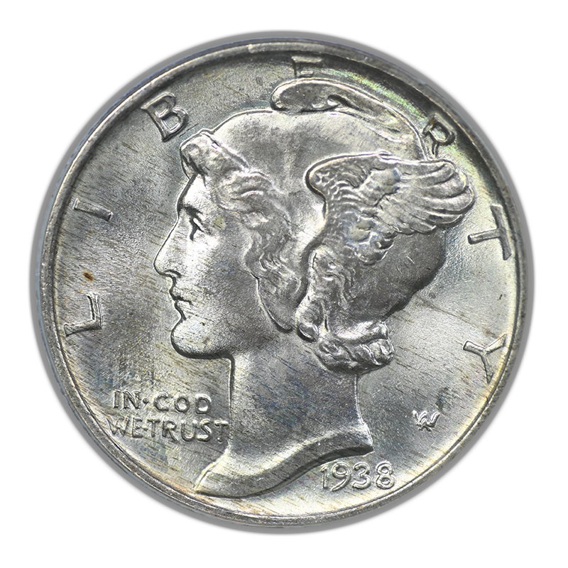 1938 Mercury Dime 10C PCGS MS64FB CAC OGH - Full Bands