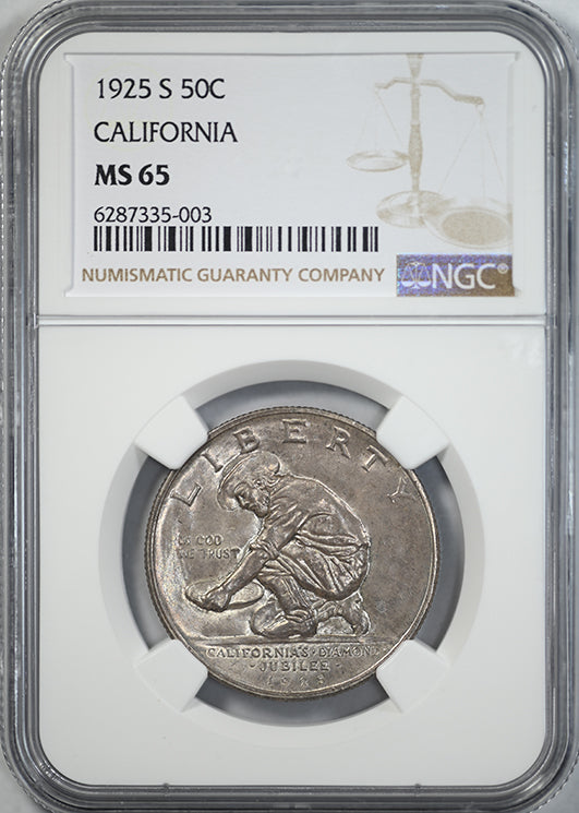 1925-S California Jubilee Classic Commemorative Half Dollar 50C NGC MS65