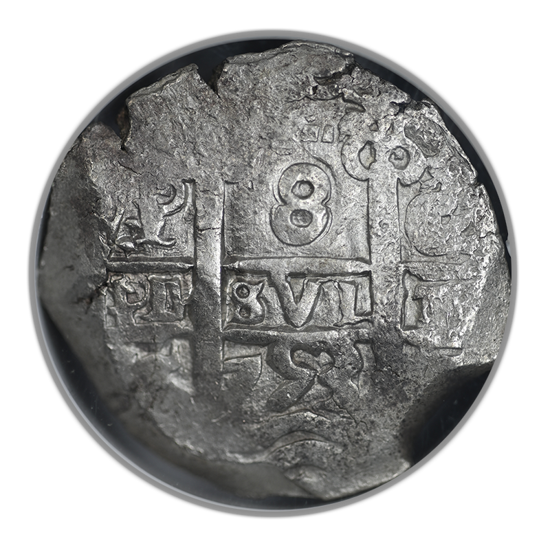 1753 P C Bolivia 8R Reales Cob NGC AU50 - Cerro Rico Hoard