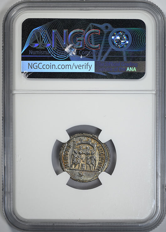 AD 284-305 Roman Empire Diocletian AR Argenteus NGC Ancients Choice AU - TONED! Reverse Slab