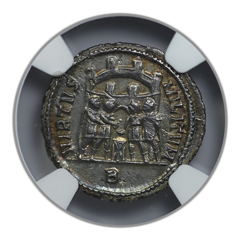 AD 284-305 Roman Empire Diocletian AR Argenteus NGC Ancients Choice AU - TONED! Reverse