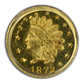 1872 Round California Fractional Gold Indian Head 1/2 Dollar G50C PCGS MS64 BG-1048 OGH