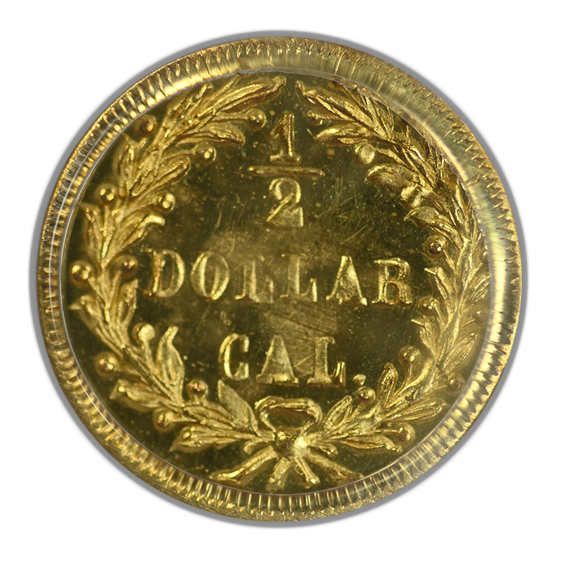 1872 Round California Fractional Gold Indian Head 1/2 Dollar G50C PCGS MS64 BG-1048 OGH
