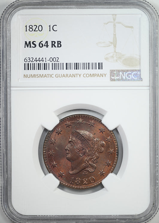 1820 Matron Head Liberty Head Large Cent 1C NGC MS64RB