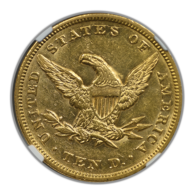 1849 Liberty Head Gold Eagle $10 NGC AU53 Reverse