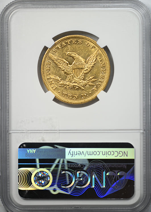 1849 Liberty Head Gold Eagle $10 NGC AU53 Reverse Slab