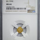 1880 Octagonal California Fractional Gold Indian Head 1/4 Dollar G25C NGC MS64 BG-799X