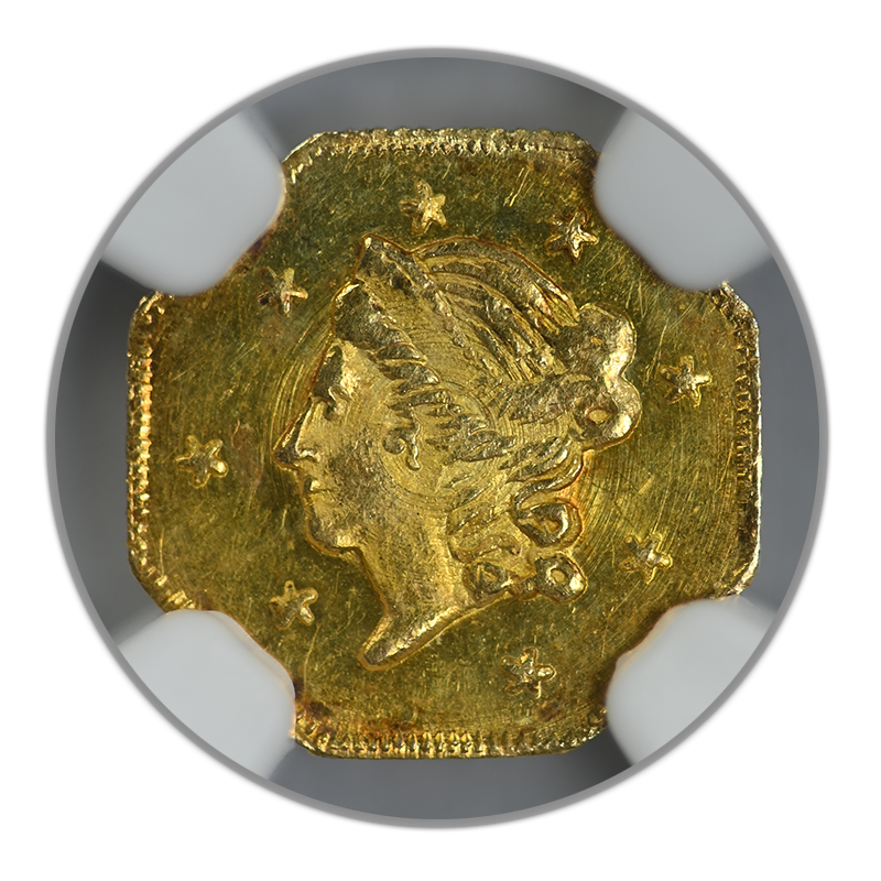 1871 Octagonal California Fractional Gold Liberty Head 1/2 Dollar G50C NGC MS64PL Prooflike BG-912