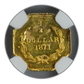 1871 Octagonal California Fractional Gold Liberty Head 1/2 Dollar G50C NGC MS64PL Prooflike BG-912
