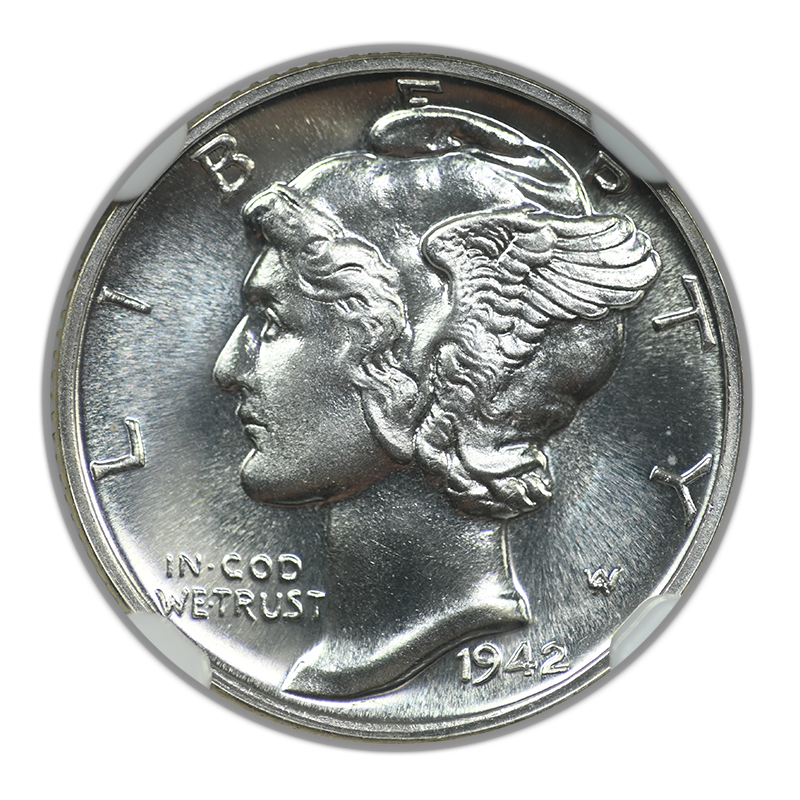 1942 Proof Mercury Dime 10C NGC PF68