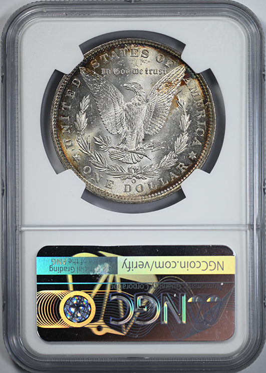 1891-O Morgan Dollar $1 NGC MS63 - TONED! Reverse Slab